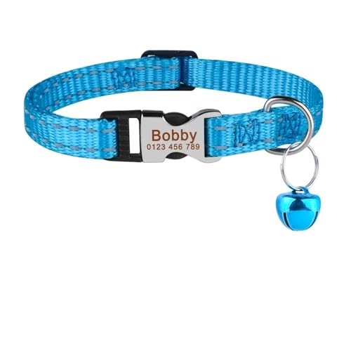 Hundehalsband mit Gravur, Nylon, Katzen- und Hundehalsband, verstellbar, Anti-Verlust-Haustierhalsband, reflektierend, für Chihuahua, Mops, Labrador, H, S, 19–32 cm Hundehalsband mit Gravur, Nylon, Katzen- und Hundehalsband, verstellbar, Anti-Verlust-Haustierhalsband, reflektierend, für Chihuahua, Mops, Labrador, H, S, 19–32 cm von HAQEPO