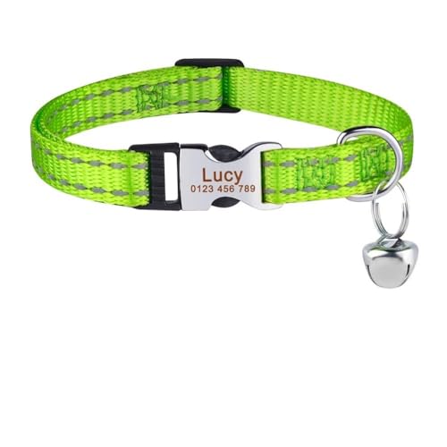 Hundehalsband mit Gravur, Nylon, Katzen- und Hundehalsband, verstellbar, Anti-Verlust-Haustierhalsband, reflektierend, für Chihuahua, Mops, Labrador, I, S, 19–32 cm Hundehalsband mit Gravur, Nylon, Katzen- und Hundehalsband, verstellbar, Anti-Verlust-Haustierhalsband, reflektierend, für Chihuahua, Mops, Labrador, I, S, 19–32 cm von HAQEPO