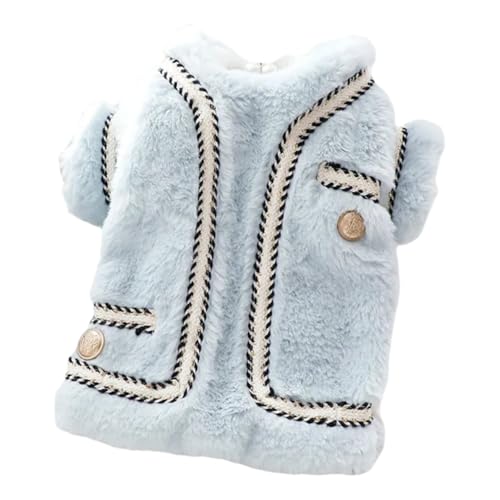 Luxus Herbst Winter Warme Katze Prinzessin Yorkshire Pommeranische Schnauzer Welpe Yorkshire Mops Baumwolljacke,Blau,Xs von HAQEPO