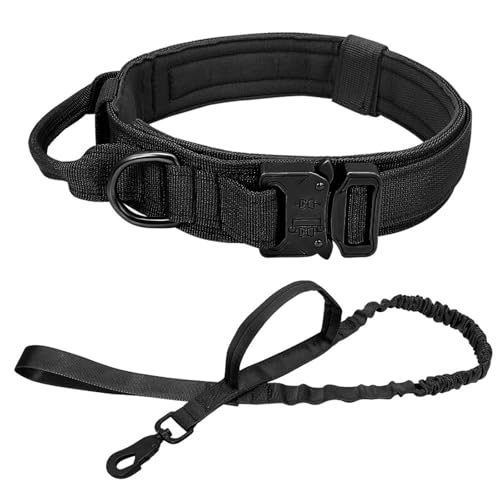 Militärische Taktik Verstellbare Nylonhundjagd Camping -Trainingsketten -Leinenanzug Für Deutsche Shepherd French Bulldogge,Schwarz,XL von HAQEPO