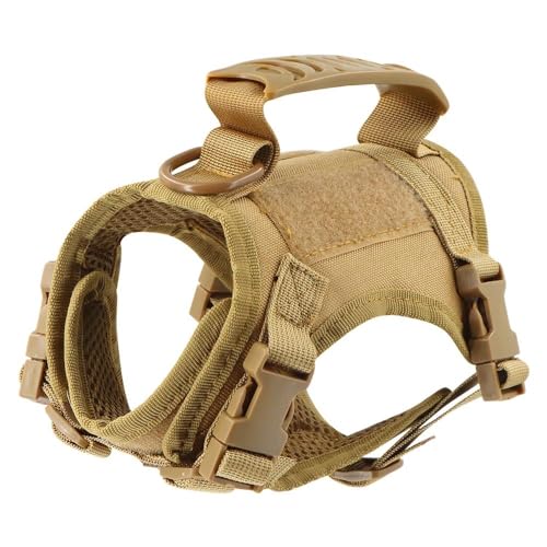 Militärisches Taktisches Geschirr Für Kleine Hunde Und Katzen, Verstellbares Nylon-Katzen-Hundegeschirr, Weste, Arbeitshund, Katze, Outdoor-Training, Camping, Jagdgeschirr Mit Griff,Braun,XS Militärisches Taktisches Geschirr Für Kleine Hunde Und Katzen, Verstellbares Nylon-Katzen-Hundegeschirr, Weste, Arbeitshund, Katze, Outdoor-Training, Camping, Jagdgeschirr Mit Griff,Braun,XS von YHTAKF