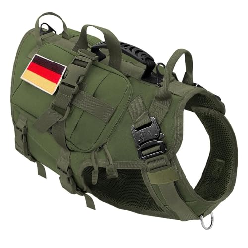 Militärisches Taktisches Hundegeschirr, Kein Ziehen, Verstellbares Nylon-Haustiergeschirr, Weste, Mittelgroßer Großer Hund, Labrador, Deutscher Schäferhund, Training, Wandern, Camping, Jagdgeschi von HAQEPO