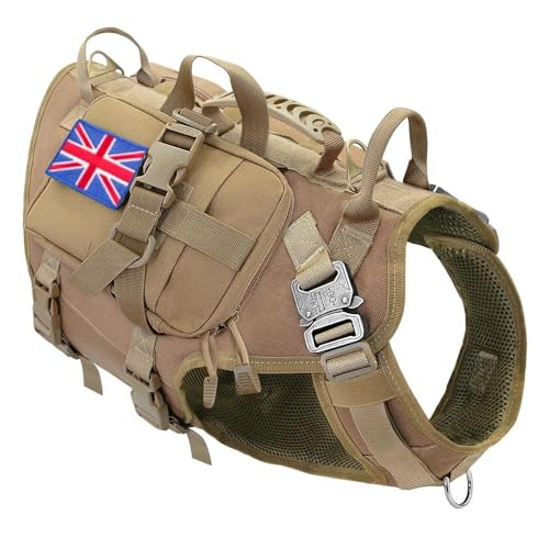 Militärisches Taktisches Hundegeschirr, Kein Ziehen, Verstellbares Nylon-Haustiergeschirr, Weste, Mittelgroßer Großer Hund, Labrador, Deutscher Schäferhund, Training, Wandern, Camping, Jagdgeschi von HAQEPO