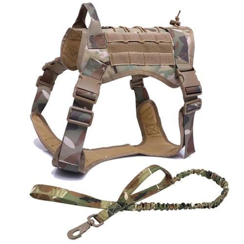 Militärisches Taktisches Hundegeschirr Und Leine-Set, Haustiertraining, Camping, Jagdgeschirr, Weste, Verstellbares Nylon-Hundegeschirr Und Leine-Set Für Kleine Bis Mittelgroße Hunde,B,M Militärisches Taktisches Hundegeschirr Und Leine-Set, Haustiertraining, Camping, Jagdgeschirr, Weste, Verstellbares Nylon-Hundegeschirr Und Leine-Set Für Kleine Bis Mittelgroße Hunde,B,M von YHTAKF