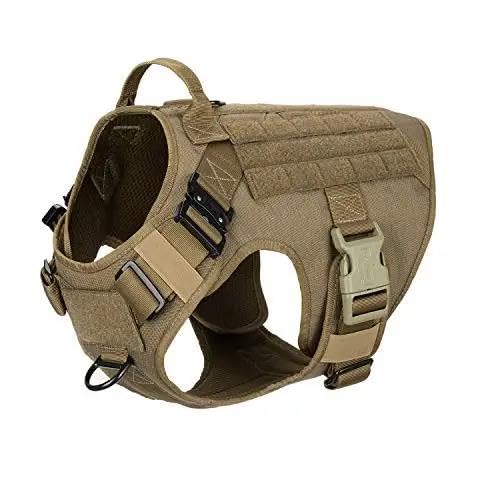 Militärisches Taktisches Nylon-Hundegeschirr, Haustier, Camping, Training, Jagd, Spaziergang, Wandern, Großer Hund, Deutscher Schäferhund, Labrador, Verstellbares Geschirr,Khaki,XL Militärisches Taktisches Nylon-Hundegeschirr, Haustier, Camping, Training, Jagd, Spaziergang, Wandern, Großer Hund, Deutscher Schäferhund, Labrador, Verstellbares Geschirr,Khaki,XL von YHTAKF