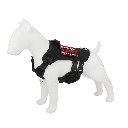 Militärtaktische Hundetraining Jagdkabelbaumweste Mit Kontrollhandeln Sie EIN Verstellbares Nylon Service Hundekabelbaum Für Labrador French Bulldogs,Schwarz,L von HAQEPO