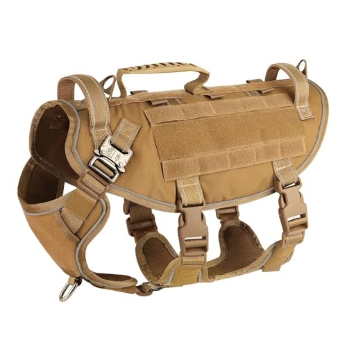 Military Tactical Escape Proof Outdoor Reflective Verstellbare Nylon -Hunde -Wandertraining Für Pitbull Labrador Bulldogge,Dunkler Khaki,L Military Tactical Escape Proof Outdoor Reflective Verstellbare Nylon -Hunde -Wandertraining Für Pitbull Labrador Bulldogge,Dunkler Khaki,L von HAQEPO
