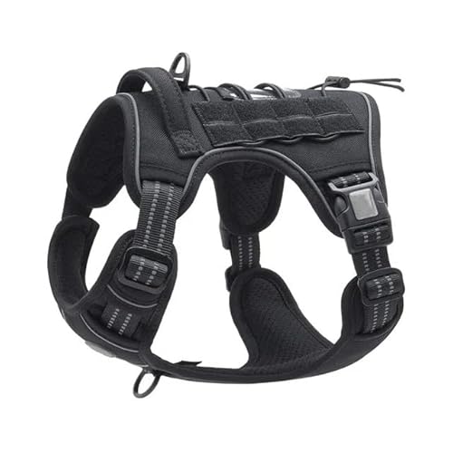 Military Tactical Working Dog Outdoor Reflektierender Sicherheitsgurt Mit Verstellbarem Hunde Training Camping Jagdgurt,Schwarz,XL Military Tactical Working Dog Outdoor Reflektierender Sicherheitsgurt Mit Verstellbarem Hunde Training Camping Jagdgurt,Schwarz,XL von HAQEPO