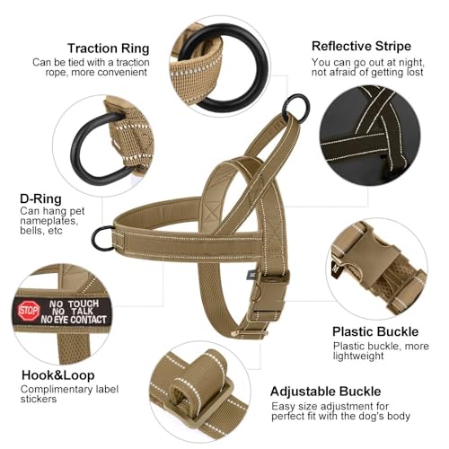 Mit Aufklebern Kein Zug Verstellbarer Nylon Militärtaktischer Außenreflexionshundetraining Gurtweste Für Bulldog Labrador,A,L Mit Aufklebern Kein Zug Verstellbarer Nylon Militärtaktischer Außenreflexionshundetraining Gurtweste Für Bulldog Labrador,A,L von HAQEPO