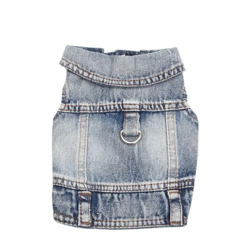 Mit D-Ring-Haustier Frühling Herbst Warme Kleidung Weich Bequemer Yorkshire Terrier Mops Chihuahua Jeans Jacke Weste,Blau,S Mit D-Ring-Haustier Frühling Herbst Warme Kleidung Weich Bequemer Yorkshire Terrier Mops Chihuahua Jeans Jacke Weste,Blau,S von HAQEPO