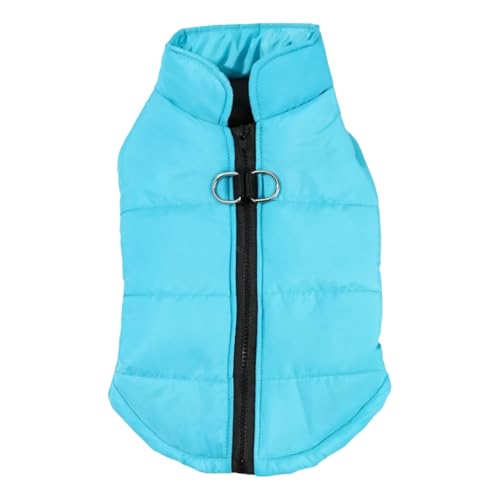 Mit Zipper D-Ring Winter Kaltdicht Warm Warm Hundejacke Winddichte wasserdichte Welpe Chihuahua Mops Shiba Inu Bulldog Mantel,Blau,M Mit Zipper D-Ring Winter Kaltdicht Warm Warm Hundejacke Winddichte wasserdichte Welpe Chihuahua Mops Shiba Inu Bulldog Mantel,Blau,M von HAQEPO