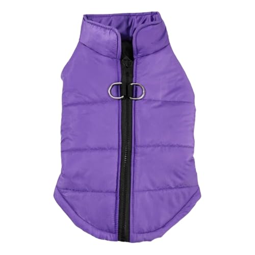 Mit Zipper D-Ring Winter Kaltdicht Warm Warm Hundejacke Winddichte wasserdichte Welpe Chihuahua Mops Shiba Inu Bulldog Mantel,Lila,Xs Mit Zipper D-Ring Winter Kaltdicht Warm Warm Hundejacke Winddichte wasserdichte Welpe Chihuahua Mops Shiba Inu Bulldog Mantel,Lila,Xs von HAQEPO