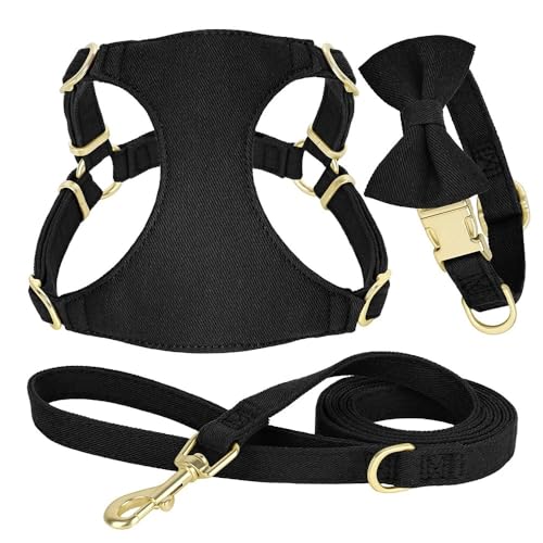 Niedliche Bogenknoten Feste Farbe Verstellbarer Nylon Kleiner Hundetraining Halsband Leine Leine Set Für Yorkshire Terrier Chihuahua Mops,Schwarz,2XS Niedliche Bogenknoten Feste Farbe Verstellbarer Nylon Kleiner Hundetraining Halsband Leine Leine Set Für Yorkshire Terrier Chihuahua Mops,Schwarz,2XS von HAQEPO