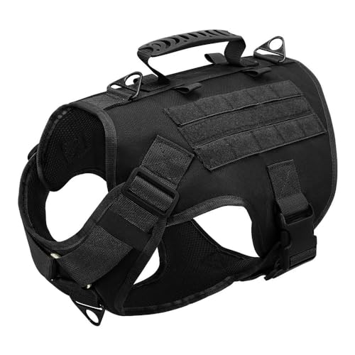 Nylon Verstellbares Militär-Hundegeschirr, Militärisches Taktisches Hundegeschirr, Haustier, Camping, Training, Jagdgeschirr, Weste, Deutscher Schäferhund, Labrador, Französische Bulldogge,Schwar Nylon Verstellbares Militär-Hundegeschirr, Militärisches Taktisches Hundegeschirr, Haustier, Camping, Training, Jagdgeschirr, Weste, Deutscher Schäferhund, Labrador, Französische Bulldogge,Schwar von HAQEPO
