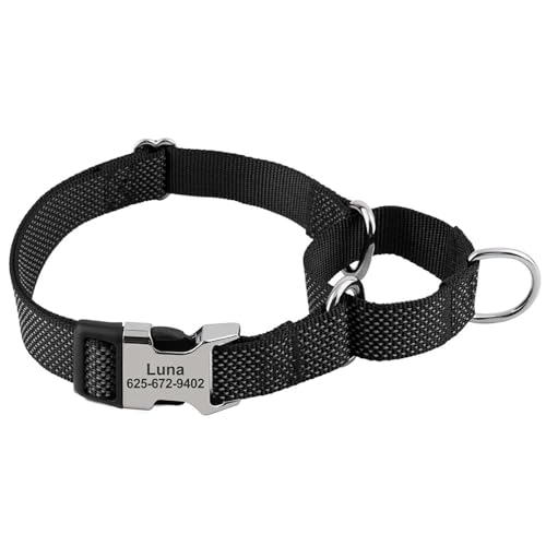 Outdoor Reflective Custom Gravur Verstellbarer Nylongurt Metallschnallen Hundeausweis Name Telefonnummer Sicherheitskragen Für Bulldog Labrador,Schwarz,M Outdoor Reflective Custom Gravur Verstellbarer Nylongurt Metallschnallen Hundeausweis Name Telefonnummer Sicherheitskragen Für Bulldog Labrador,Schwarz,M von HAQEPO