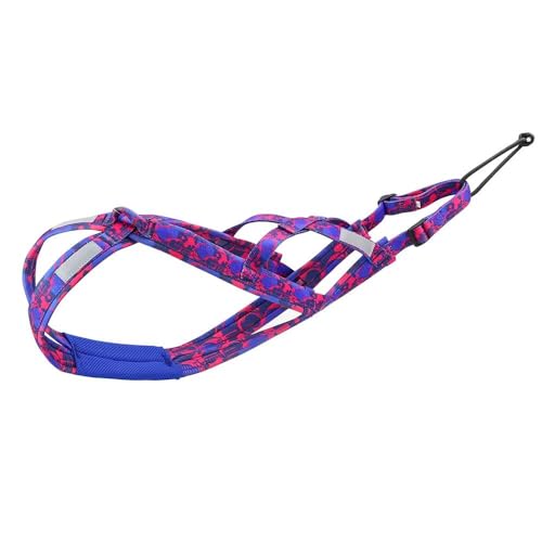 Outdoor Reflektierendes Training Camping Ski Hundegeschirr Weste Haustier Gewichttragendes Traktionsgeschirr Alaskan Husky Skigeschirr Verstellbares Hundeschlittengeschirr,Rose,2XL von HAQEPO