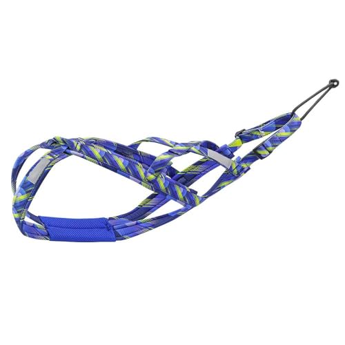 Outdoor Reflektierendes Training Camping Ski Hundegeschirr Weste Haustier Gewichttragendes Traktionsgeschirr Alaskan Husky Skigeschirr Verstellbares Hundeschlittengeschirr,Tiefes Blau,L von HAQEPO