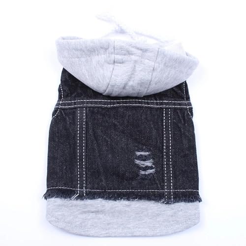 Outdoor-Winddichte Hunde- Und Katzenjacke, Weste, Weiche Und Bequeme Denim-Haustierjacke, Katzen- Und Hundemantel, Kapuzenpullover, Haustier-Frühlings- Und Herbstkleidung,B,L Outdoor-Winddichte Hunde- Und Katzenjacke, Weste, Weiche Und Bequeme Denim-Haustierjacke, Katzen- Und Hundemantel, Kapuzenpullover, Haustier-Frühlings- Und Herbstkleidung,B,L von HAQEPO