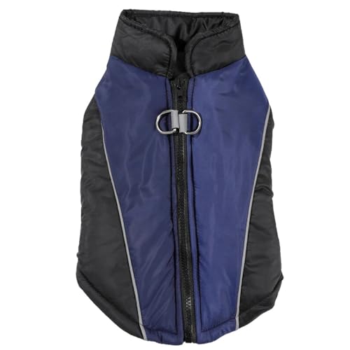 Outdoor wasserdichte Reflektierende Reflektierende Chihuahua Yorkshire Jacke Weste Winter Warm Reißverschluss Design Hund Schnee Overalls,Marineblau,Xs von HAQEPO