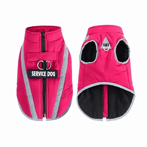 Personalisierte Im Freien wasserdichte Reflektierende Hundejacke Herbst Winter Warmes Fleece Labrador French Bulldog Coat Kleidung,Rosenrot,2XL Personalisierte Im Freien wasserdichte Reflektierende Hundejacke Herbst Winter Warmes Fleece Labrador French Bulldog Coat Kleidung,Rosenrot,2XL von HAQEPO