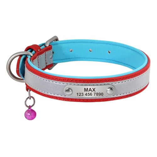Personalisierte Outdoor Reflective Verstellbare Lederhund -Sicherheitshalsband Mit ID -Namensschild Für Chihuahua Pitbull Pudel Shiba Inu Inu,B,XL Personalisierte Outdoor Reflective Verstellbare Lederhund -Sicherheitshalsband Mit ID -Namensschild Für Chihuahua Pitbull Pudel Shiba Inu Inu,B,XL von HAQEPO
