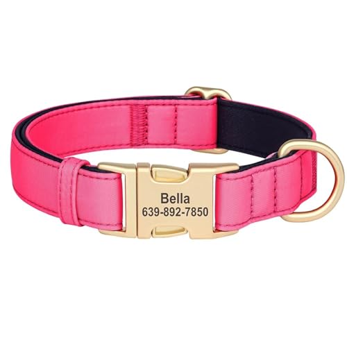 Personalisierte Verstellbare Atmungsable wasserdichte Nylon -Hundetraining Halsband Customized Pudel Shiba Inu Greyhound Bulldogn Name Kragen,A,M von HAQEPO