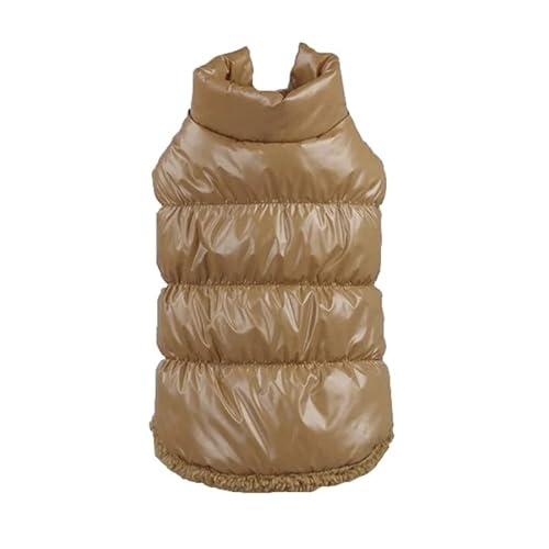 Pug Yorkshire Shih Tzu Mantel Welpe Kleidung Herbst Und Winter Weiches Bequemes Warmes Haustier Jacke Down Jacke,Kaffee,2XL von HAQEPO