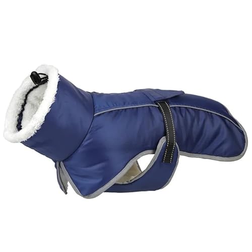 Reflektierende wasserdichte Hunde Im Freien, Kaltmantel Schneejacke Winter Warmer Französischer Bulldogge Französischer Bulldogge Overall,Blau,2XL von HAQEPO