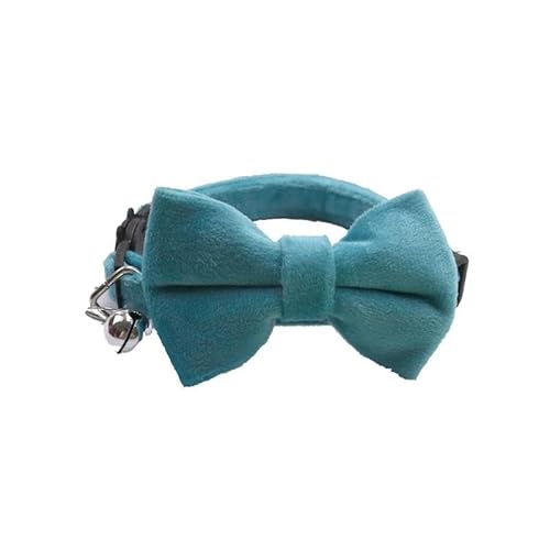 Samt-Katzenhalsband, einfarbig, Schleife, verstellbar, Katzen- und Hundehalsband mit Glöckchen, Sicherheitsschnalle, Katzenfliege, Halsband für Chihuahua, Mops, Labrador, Haustierzubehör, Blau, 1,0 x Samt-Katzenhalsband, einfarbig, Schleife, verstellbar, Katzen- und Hundehalsband mit Glöckchen, Sicherheitsschnalle, Katzenfliege, Halsband für Chihuahua, Mops, Labrador, Haustierzubehör, Blau, 1,0 x von YHTAKF