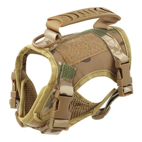 Verstellbare Nylonkatze Mit Griff, Hundegeschirr, Weste, Militärisches Taktisches Geschirr Für Kleine Hunde Und Katzen, Arbeitshunde- Und Katzentraining, Camping, Jagdgeschirr,A,XS Verstellbare Nylonkatze Mit Griff, Hundegeschirr, Weste, Militärisches Taktisches Geschirr Für Kleine Hunde Und Katzen, Arbeitshunde- Und Katzentraining, Camping, Jagdgeschirr,A,XS von YHTAKF
