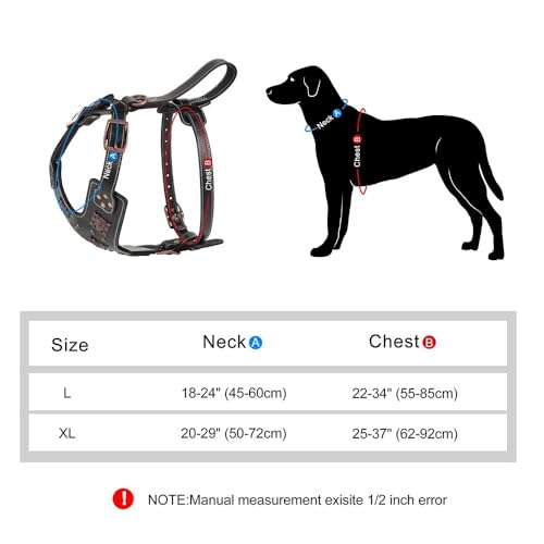 Verstellbarer Echtes Leder Großer Hundetack Mit Schneller Kontrolle Metallschnalle Für Deutsche Shepherd Labrador,Schwarz,XL Verstellbarer Echtes Leder Großer Hundetack Mit Schneller Kontrolle Metallschnalle Für Deutsche Shepherd Labrador,Schwarz,XL von HAQEPO