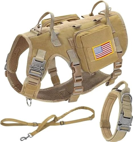 Verstellbares Nylon-Haustiergeschirr, Halsband-Leine-Set, Militärisches Taktisches Haustiergeschirr, Halsband-Leine-Set, Großer Hund, Labrador, Deutscher Schäferhund, Training, Camping, Jagd, Ges Verstellbares Nylon-Haustiergeschirr, Halsband-Leine-Set, Militärisches Taktisches Haustiergeschirr, Halsband-Leine-Set, Großer Hund, Labrador, Deutscher Schäferhund, Training, Camping, Jagd, Ges von HAQEPO