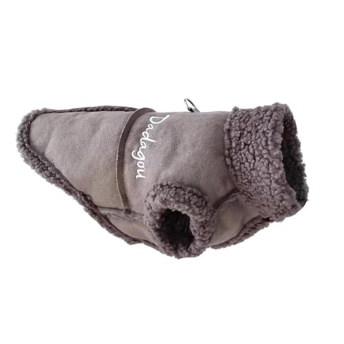 Warme Hundejacke Aus Wolle Und Plüsch Für Herbst Und Winter, Hundejacke Im Britischen Stil, Geeignet Für Kleine Hunde, Welpenkleidung, Chihuahua, Mops, Yorkshire Terrier, Jackenkleidung,Grau,S Warme Hundejacke Aus Wolle Und Plüsch Für Herbst Und Winter, Hundejacke Im Britischen Stil, Geeignet Für Kleine Hunde, Welpenkleidung, Chihuahua, Mops, Yorkshire Terrier, Jackenkleidung,Grau,S von YHTAKF