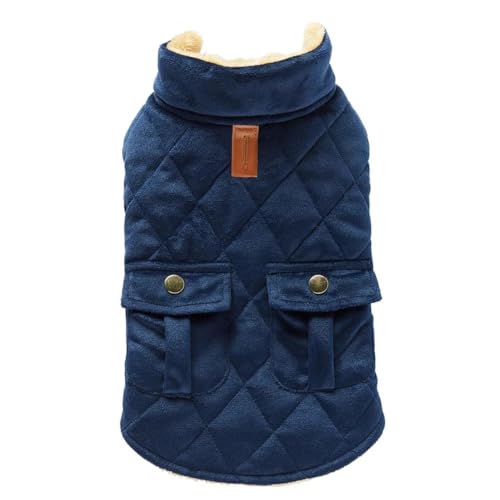 Warme Winterjacke Für Haustiere Mit Loch Für Die Leine, Fleece Für Kaltes Wetter, Warme Hundejacke, Weste, Weiche Und Bequeme Haustierjacke, Winddichte Outdoor-Jacke Für Katzen Und Hunde,B,L von YHTAKF