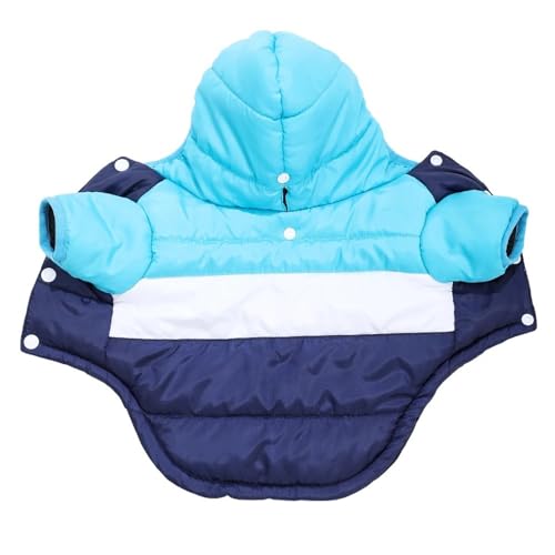 Warmes Fleece -Fleece wasserdichte Winddichte Hundemanteljacke Für Shiba Inu Pudel Pomeranian Bulldog Dachshund,Blau,L von HAQEPO