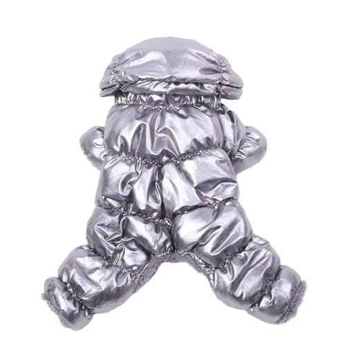 Weiche Und Bequeme Jacke Für Hunde Und Katzen, Herbst Und Winter, Warmer Haustier-Overall, Kapuzenpullover, PU-Leder, Wasserdicht, Winddicht, Für Den Außenbereich, Einfarbige Haustierjacke,Silber Weiche Und Bequeme Jacke Für Hunde Und Katzen, Herbst Und Winter, Warmer Haustier-Overall, Kapuzenpullover, PU-Leder, Wasserdicht, Winddicht, Für Den Außenbereich, Einfarbige Haustierjacke,Silber von YHTAKF