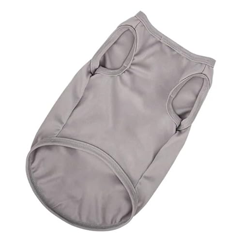 Weiche Und Komfortable Baumwollpuldekleidung Feste Farbhund-Weste T-Shirt Geeignet Für Chihuahua Mops,Grau,M Weiche Und Komfortable Baumwollpuldekleidung Feste Farbhund-Weste T-Shirt Geeignet Für Chihuahua Mops,Grau,M von HAQEPO