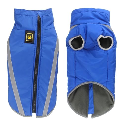 Winddichte wasserdichte Im Freien Wasserdes Fleece Mit Großer Hundejacke Für Greyhound Bulldog Labrador Shepherd Hund,Blau,XL Winddichte wasserdichte Im Freien Wasserdes Fleece Mit Großer Hundejacke Für Greyhound Bulldog Labrador Shepherd Hund,Blau,XL von HAQEPO