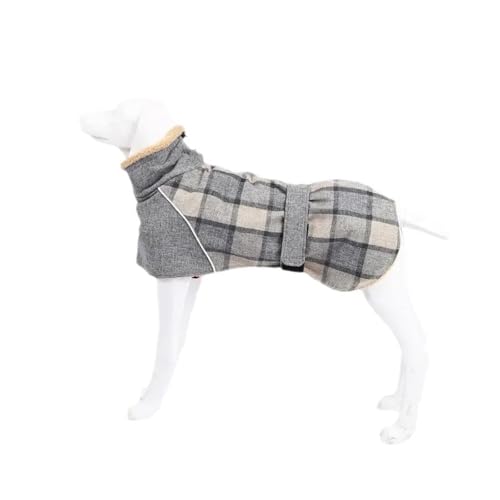 Winter Fleece Warm Warm Große Hundekleidung Mode Plaid Print Labrador Greyhound Weimaraner Shepherd Jacke Mit Gürtel,Grau,S Winter Fleece Warm Warm Große Hundekleidung Mode Plaid Print Labrador Greyhound Weimaraner Shepherd Jacke Mit Gürtel,Grau,S von HAQEPO