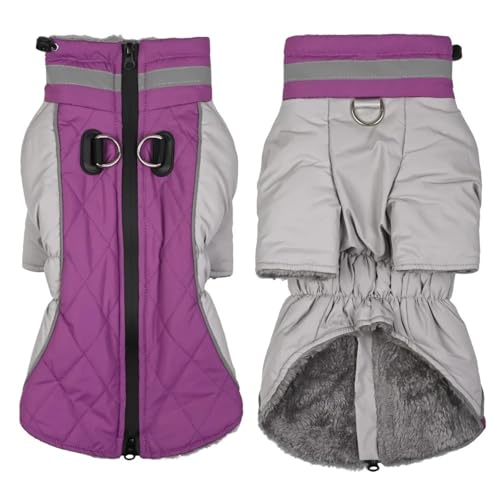 Winter Fleece Warm Warm Labrador Golden Retriever Greyhound Bulldogge Rollkragenpullover Mit Reißverschluss Im Freien Im Freien, wasserdichte Haustiermantel,LILA,3XL Winter Fleece Warm Warm Labrador Golden Retriever Greyhound Bulldogge Rollkragenpullover Mit Reißverschluss Im Freien Im Freien, wasserdichte Haustiermantel,LILA,3XL von HAQEPO