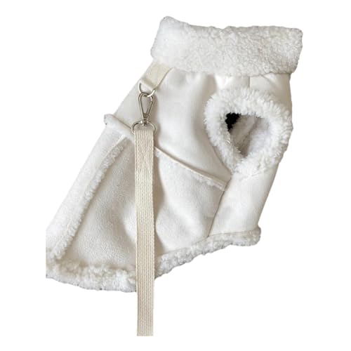 Winter Fleece Warm Warm Teddy Bichon Pomeraner Shiba Inu Inu Feste Farbe Baumwolljacke Außenwinddichte Weicher Haustiermantel, White,M Winter Fleece Warm Warm Teddy Bichon Pomeraner Shiba Inu Inu Feste Farbe Baumwolljacke Außenwinddichte Weicher Haustiermantel, White,M von HAQEPO