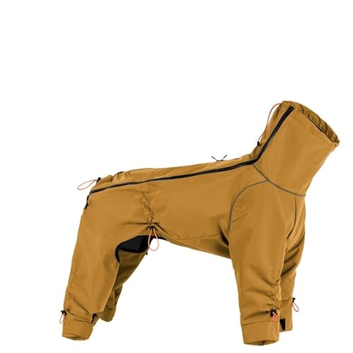 Winter Vier Beine Schutz Warmes Haustiermantel Mit Reflektierenden Streifen Wasserdicht,Gelb,5XL von HAQEPO