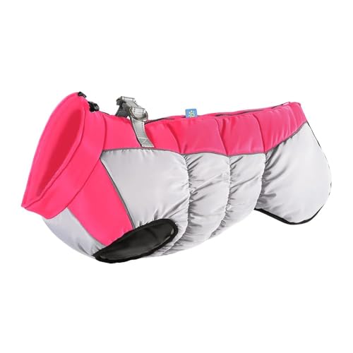 Winter Vlies Warme Hundejacke Arbeit Kleidung Im Freien Reflektierend wasserdichte Labrador French Bulldog Coat Weste,A,3XL von HAQEPO