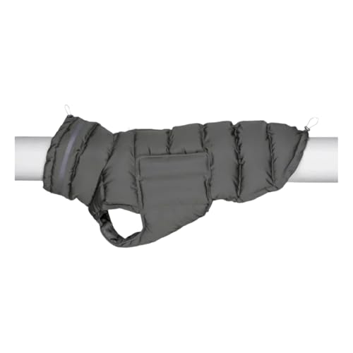 Winter Vlies Warmes Haustier -Down -Jacke wasserdichte Schneedes Windhund Whippet Labrador Bulldog Mantel,GRAU,L von HAQEPO