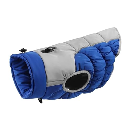 Winter Warme Baumwollhundjacke Im Freien wasserdichte Reflektierende Golden Retriever Samoyed Labrador Mantel Mit Gurt,Blau,4XL von HAQEPO