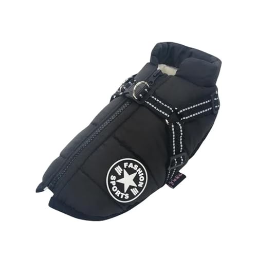 Winter Warme Hundejacke Weste Mit Reißverschluss Winddichtem Wasserdichtem Reflexion Bulldog Shiba Inu Pommerianer Chihuahua Mantel,Schwarz,5XL Winter Warme Hundejacke Weste Mit Reißverschluss Winddichtem Wasserdichtem Reflexion Bulldog Shiba Inu Pommerianer Chihuahua Mantel,Schwarz,5XL von HAQEPO