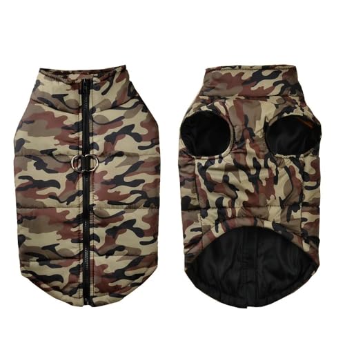 Winter Warmer Windschutzhunddruck Jacke Kleidung Labrador French Bulldog Golden Retriever Mit Reißverschlussmantel,A,7XL von HAQEPO