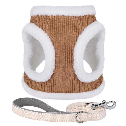 Winter Warmes Fleece Weich Bequemer Katzenhundkabelbaum Leine Set Für Mops Chihuahua Yorkshire French Bulldogge,Braun,M Winter Warmes Fleece Weich Bequemer Katzenhundkabelbaum Leine Set Für Mops Chihuahua Yorkshire French Bulldogge,Braun,M von HAQEPO