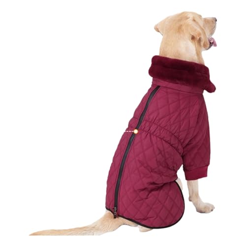 Winterfleece Warmes Haustierharmjacke Im Freien wasserdichte Golden Retriever Labrador Bulldog Shiba Inu Jacke,Rot,3XL von HAQEPO