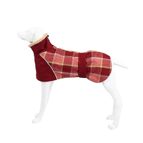 Winterwarme Fleece-Jacke Für Große Hunde, Kleidung, Modische Haustierjacke Mit Karomuster Und Gürtel, Geeignet Für Mittelgroße Und Große Hunde, Deutscher Schäferhund, Französische Bulldogge, Wind Winterwarme Fleece-Jacke Für Große Hunde, Kleidung, Modische Haustierjacke Mit Karomuster Und Gürtel, Geeignet Für Mittelgroße Und Große Hunde, Deutscher Schäferhund, Französische Bulldogge, Wind von YHTAKF